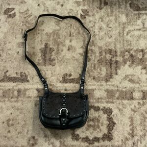 Patricia Nash Black Embossed Crossbody Bag